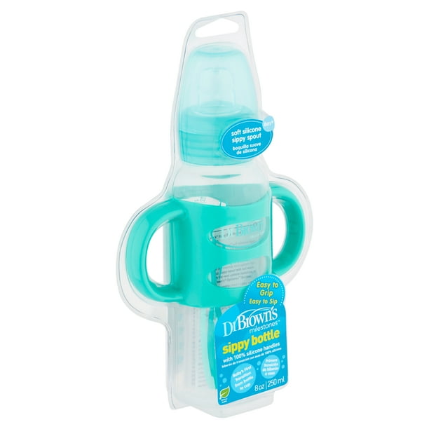 Dr Brown's Milestones 8 oz Sippy Bottle, 6m+
