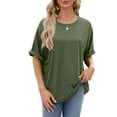 thumbnail image 1 of Zoeecloth T-Shirts pour Femmes Hauts Été Manches Courtes Tees Col Rond Pull Ample T-Shirt Court Blouses Douces Décontractées T S-TTG, 1 of 7