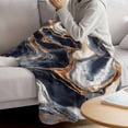 thumbnail image 3 of Navy Blue Marble Blanket Soft Cozy Warm Throw Blanket for Couch, Plush Fuzzy Flannel Fleece Blankets for Sofa, Nature Stone Abstract Bed Blankets Lightweight Gifts for Women, 50"x80", 3 of 9
