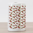 thumbnail image 3 of Fruit Ceramic Toothbrush Holder, Cherry Design Fresh Berry Fruit Summer Green Garden Macro Digital Print, Decorative Versatile Countertop for Bathroom, 4.5" X 2.7", White Vermilion Green, by Ambesonne, 3 of 4