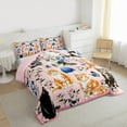 thumbnail image 3 of Manfei Cute Pet Cat Queen Comforter Set,Retro Rustic Flower Bedding Sets,Blue Hydrangea Butterfly Bedding Comforter Set For Girls Kids,Luxury Bedroom Decor Reversible,3pcs, 3 of 8