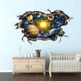thumbnail image 4 of Calcomanías de pared de galaxia cósmica azul destrozada en 3D, calcomanías de pared mágicas del espacio exterior de la Vía Láctea, papel tapiz de estrellas y sistema solar para el piso de niños, 4 of 5