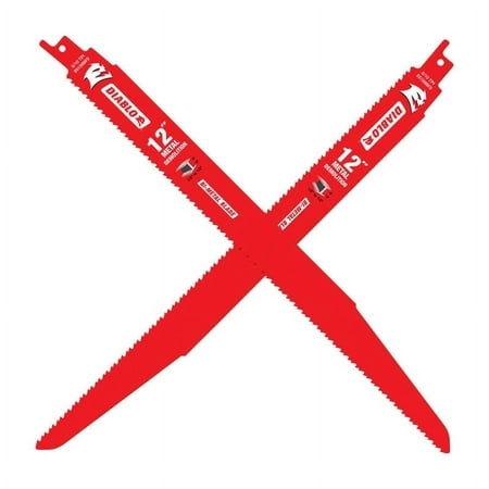 UPC: 0008925138556 | Diablo 12 in. Bi-Metal Reciprocating Saw Blade 8/10 TPI 2 pk