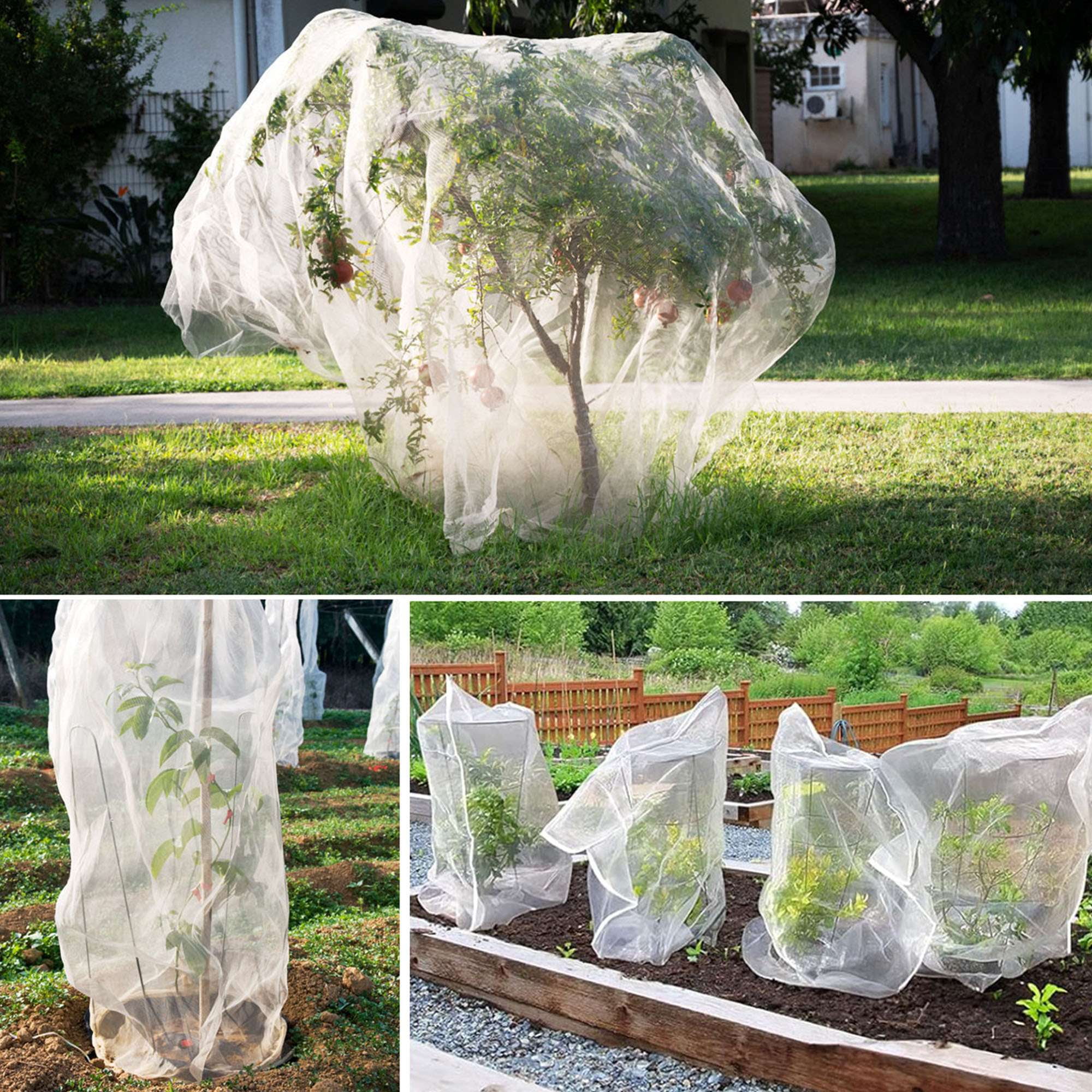 Spencer 5.9ftx5.9ft Large Fruit Tree Netting Bags Bird Netting for Garden Protection with Zipper and Drawstring, Garden Netting from Squirrels and Birds Other Animals for Cherry Apple Tree