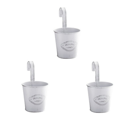

wendunide Hooks Hook Detachable Small Flower Pot Tin Flower Bucket Mini Balcony Flower Bucket Flowerpot C