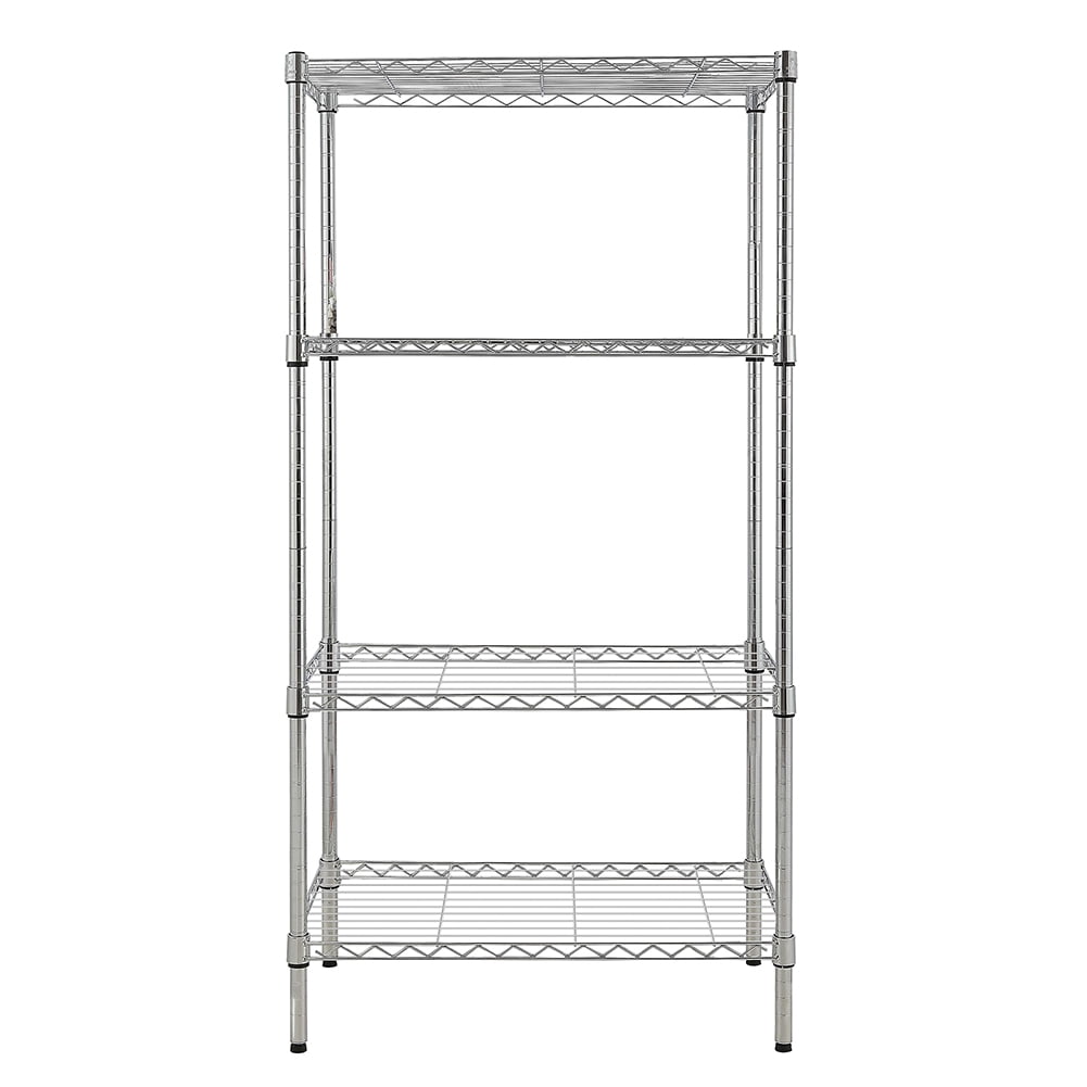 Kepooman 4 Tier Adjustable Shelving Storage Rack with Wheels for Laundry Bathroom Kitchen, Chrome Kepooman 4 Tier Adjustable Shelving Storage Rack with Wheels for Laundry Bathroom Kitchen, Chrome
