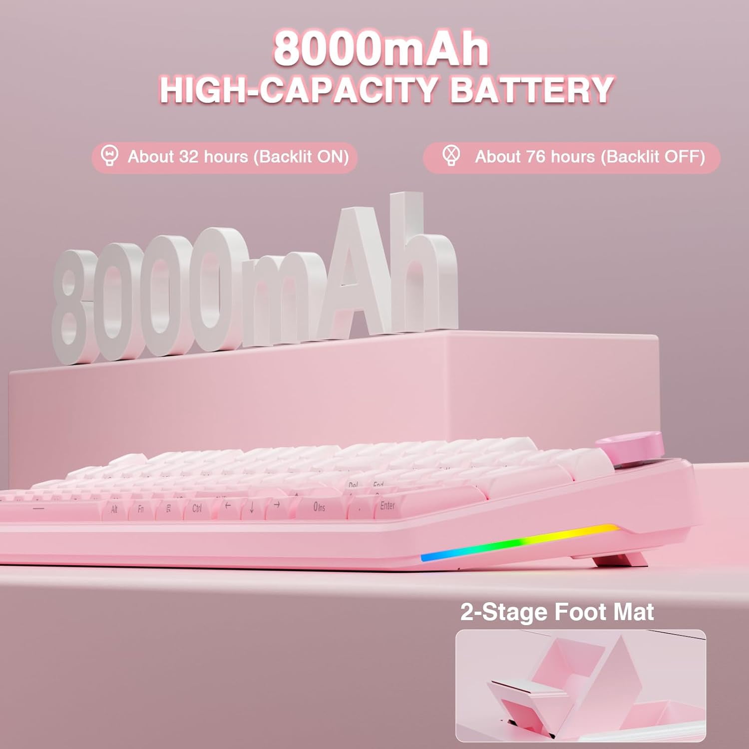 Restored AULA F99 Pro Wireless Mechanical Keyboard with Knob,Tri-Mode BT5.0/USB-C/2.4GHz Hot Swappable Keyboard,Gasket Structure,Creamy Sound,RGB Backlit Computer Gaming Keyboards
