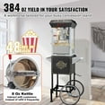 thumbnail image 3 of KFFKFF Popcorn Machine with Trolley, 850W Popcorn Cooking Device, 8 Oz Pot Produces 48 Servings Each Cycle, Popcorn Creator Fitted with Hardened Glass, Comes with 4 Ladles, Black, 3 of 9