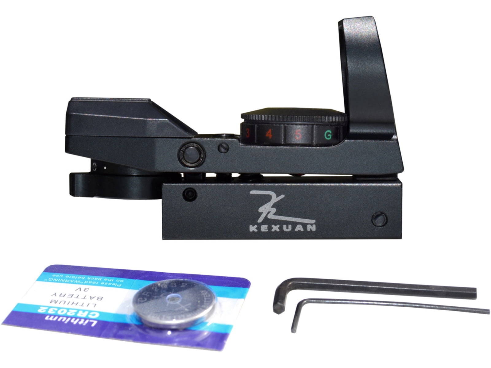 Kexuan Mini Reflex Sight, Red/Green Dot, 4 Reticle Styles, Picatinny Mount, Black