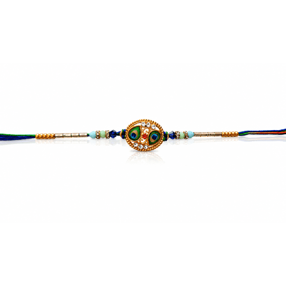 Pack of 1 Peacock Design Rakhi Indian Rakhi for Raksha Bandhan Festival, Rakhi Thread, Rakhi for Brother,Fancy Rakhee Rakhi Bracelet for Brother