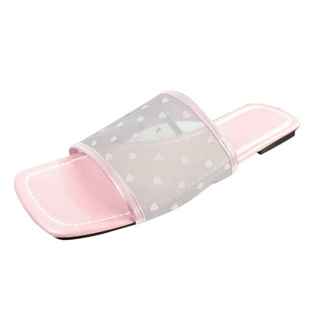 

Ediodpoh Women s Summer Fashion Network Love Open Toe Slippers Outdoor Beach Slippers Women Slippers Pink 8.5