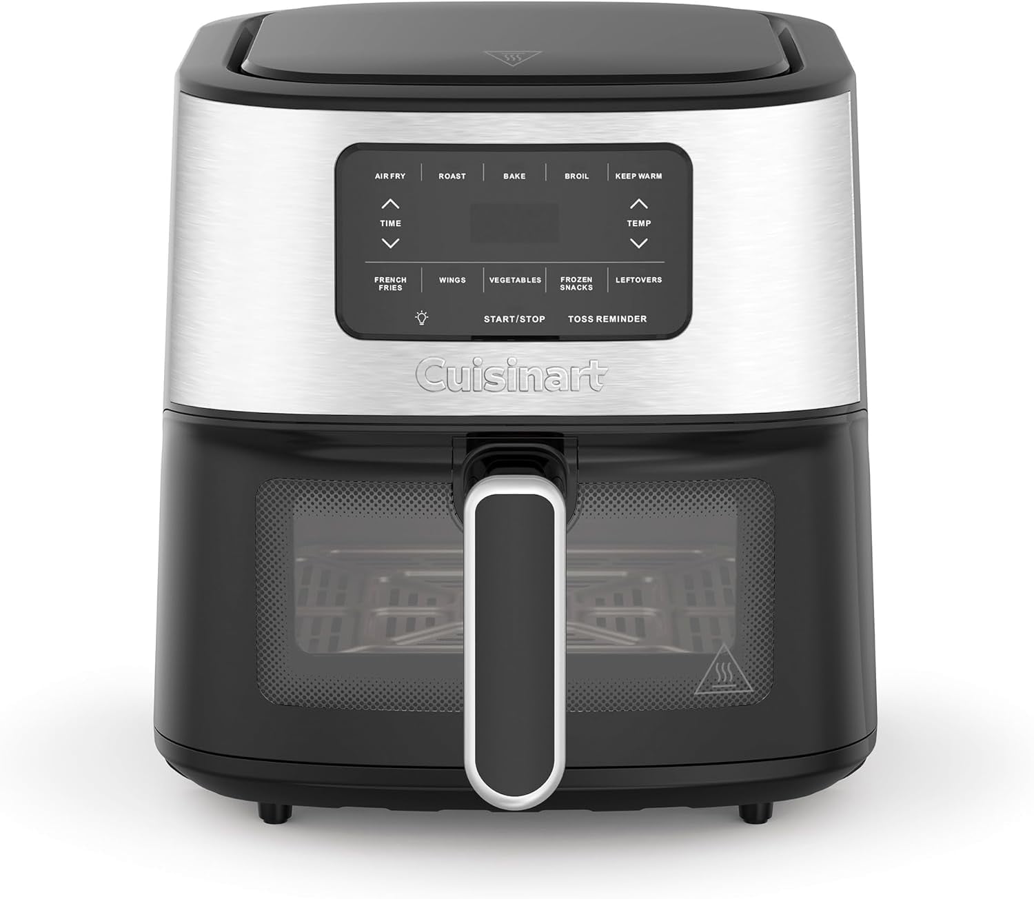 Cuisinart Friteuse à air, panier de 6 litres en acier inoxydable, pièces lavables au lave-vaisselle avec 5 préréglages pour rôtir, cuire, griller, frire à l'air libre et garder au chaud, friteuse