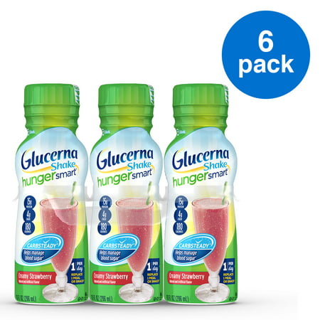 Glucerna Hunger Smart Diabetes Nutritional Shake Creamy Strawberry To Help Manage Blood Sugar 10 fl oz Bottles (Pack of