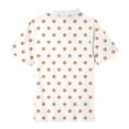 thumbnail image 4 of Lumtrix Short Sleeve Girls Tops 2025 Boho Polka Dot Cute V Neck Interlock Polo Shirts for 3-14 Years Orange 150, 4 of 5