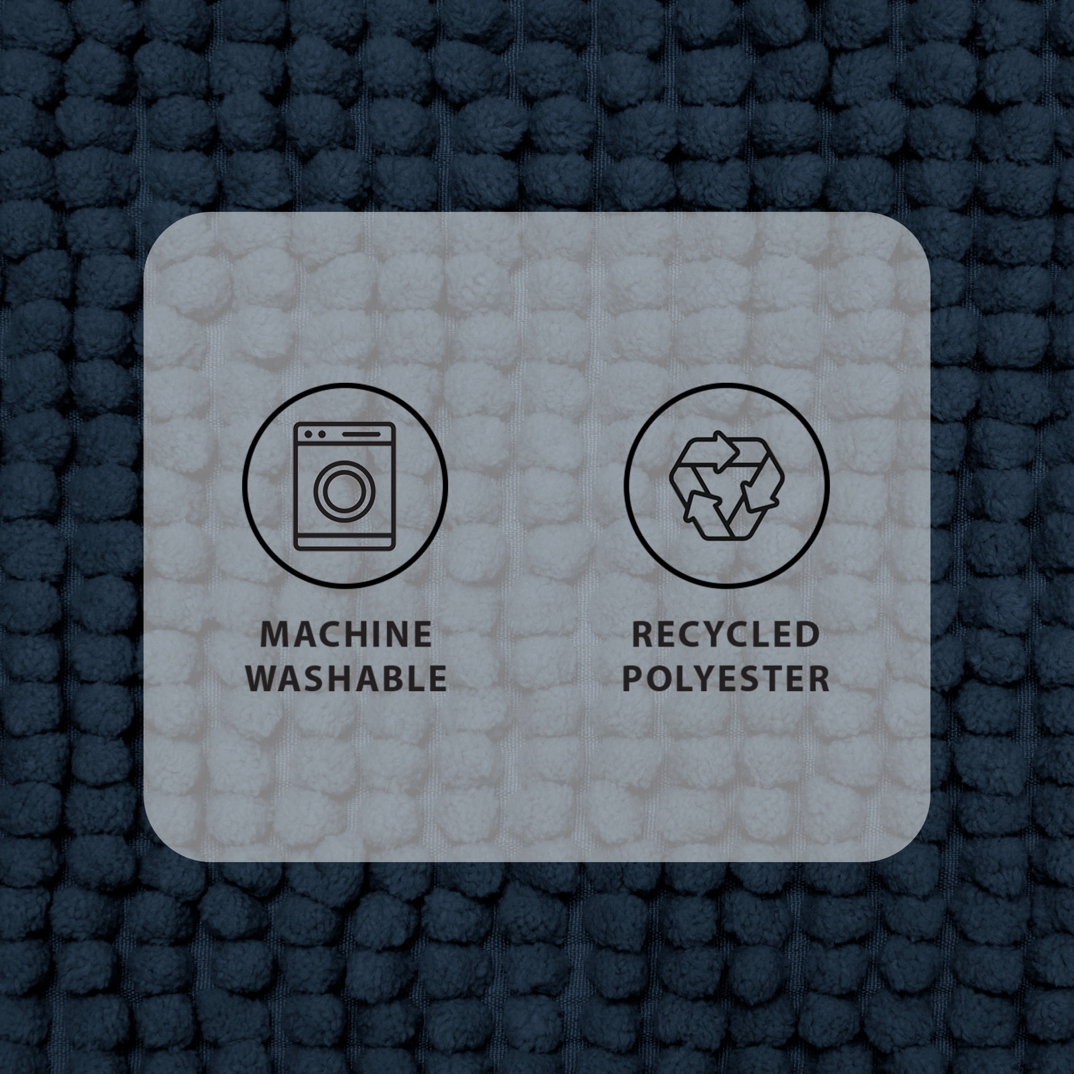 Mainstays Basic Polyester Chenille Noodle Bath Rug, Blue Cove, 17"x24", 2-Piece Set