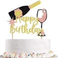 thumbnail image 1 of Decoración para tartas STATWTHMA, champán, feliz cumpleaños, vino tinto, 1 of 7