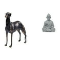 thumbnail image 1 of Estatua de perro de resina,Estatua de perro de resina con forma de animal,Escultura coleccionable para escritorio,decoración del hogar,Estatua de mono,Estatua de Buda Mono para Interiores y, 1 of 8