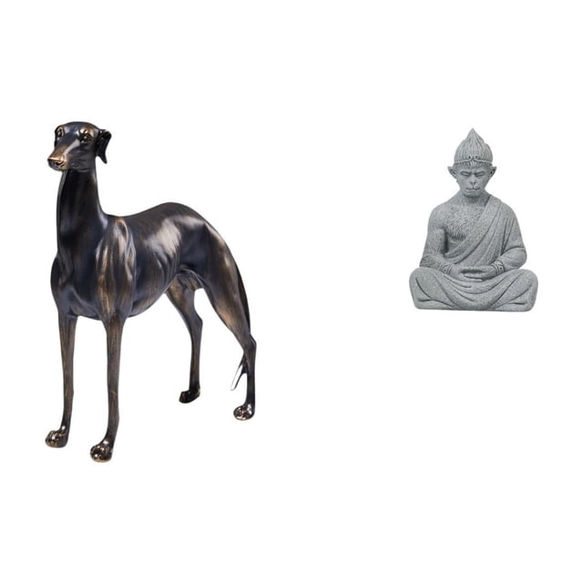 Estatua de perro de resina,Estatua de perro de resina con forma de animal,Escultura coleccionable para escritorio,decoración del hogar,Estatua de mono,Estatua de Buda Mono para Interiores y