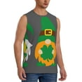 thumbnail image 2 of Bingfone Spring St Patrick’S Day Irish Gnomes Pattern Men's Tank Tops Workout Sleeveless Tee Shirts Running Beach Tanks for Men-Large, 2 of 4