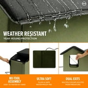 K&H Pet Products Heated Cat House for Outdoors Extra Wide Olive/Black 26.5 X 21.5 X 15.5 Inches