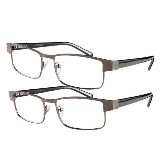 DAVIDGUN OPTICAL COLOR READING GLASSES  1.25, 2 PAIRS (BLACK)