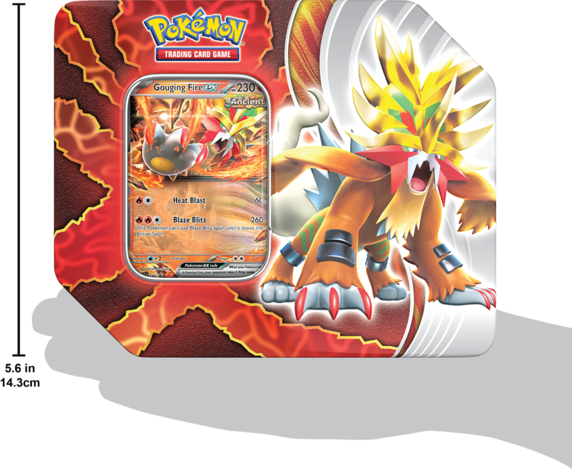 Pokemon Trading Card Games Paradox Destinies Tin - Gouging Fire Ex