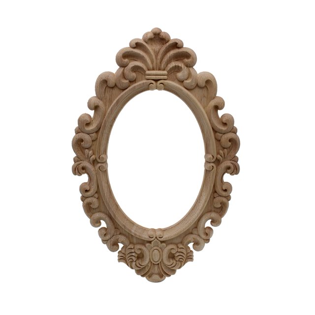Madera sin pintar Flor de onda de la onlay Decal de la esquina for la decoración del hogar Decoración decorativa decorativa