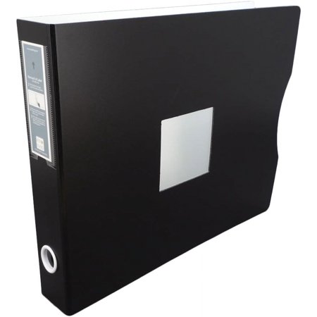 12 x 12 Scrapbook Album, 3-Ring, 1.5 inch D-Rings, , Black/Snow White, 1 Album