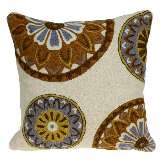 Parkland Collection PILH21070D Klover Accent Beige Pillow Cover with Down Insert