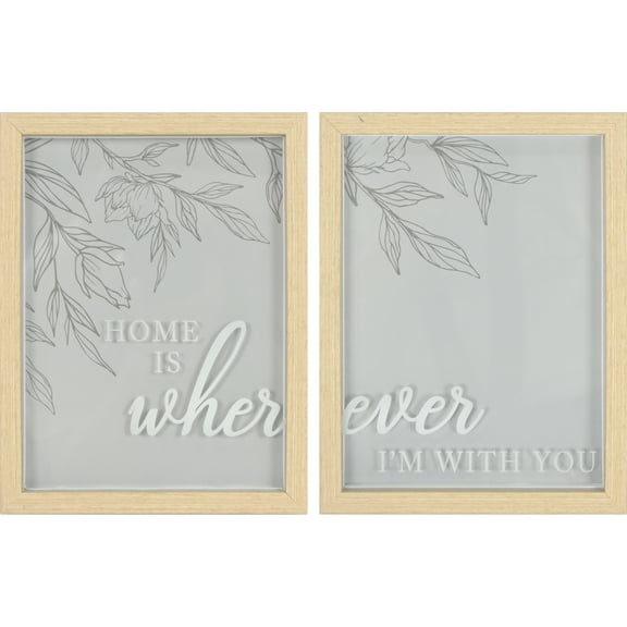 Crystal Art Gallery Home is Wherever I'm with You Typography Print, Grays