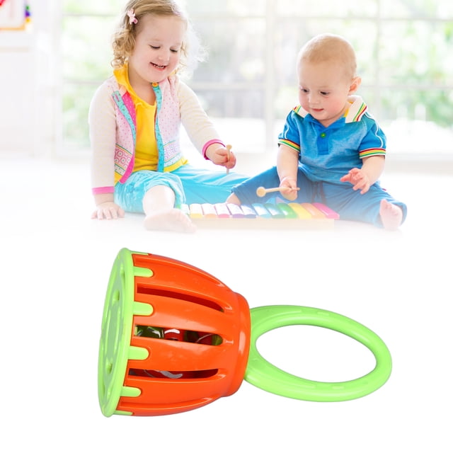 Rattle Percussion Instrument Handle Cage Bell Toy Hand Shaker Sound Music Education For Children Kids Brain Game