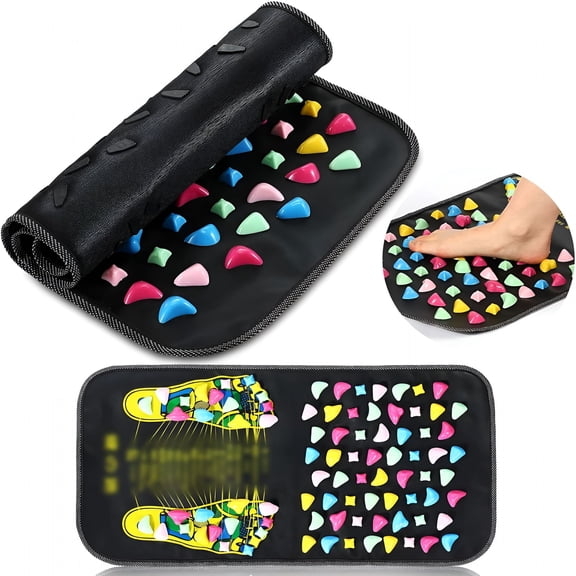 OITY Foot Massage Mat Reflexology Walk Stone Road Foot Massage Acupoint Mat for Acupressure Relaxes for Long Sitting Elderly Students And Office Workers (27.56 X 13.78 Inches)