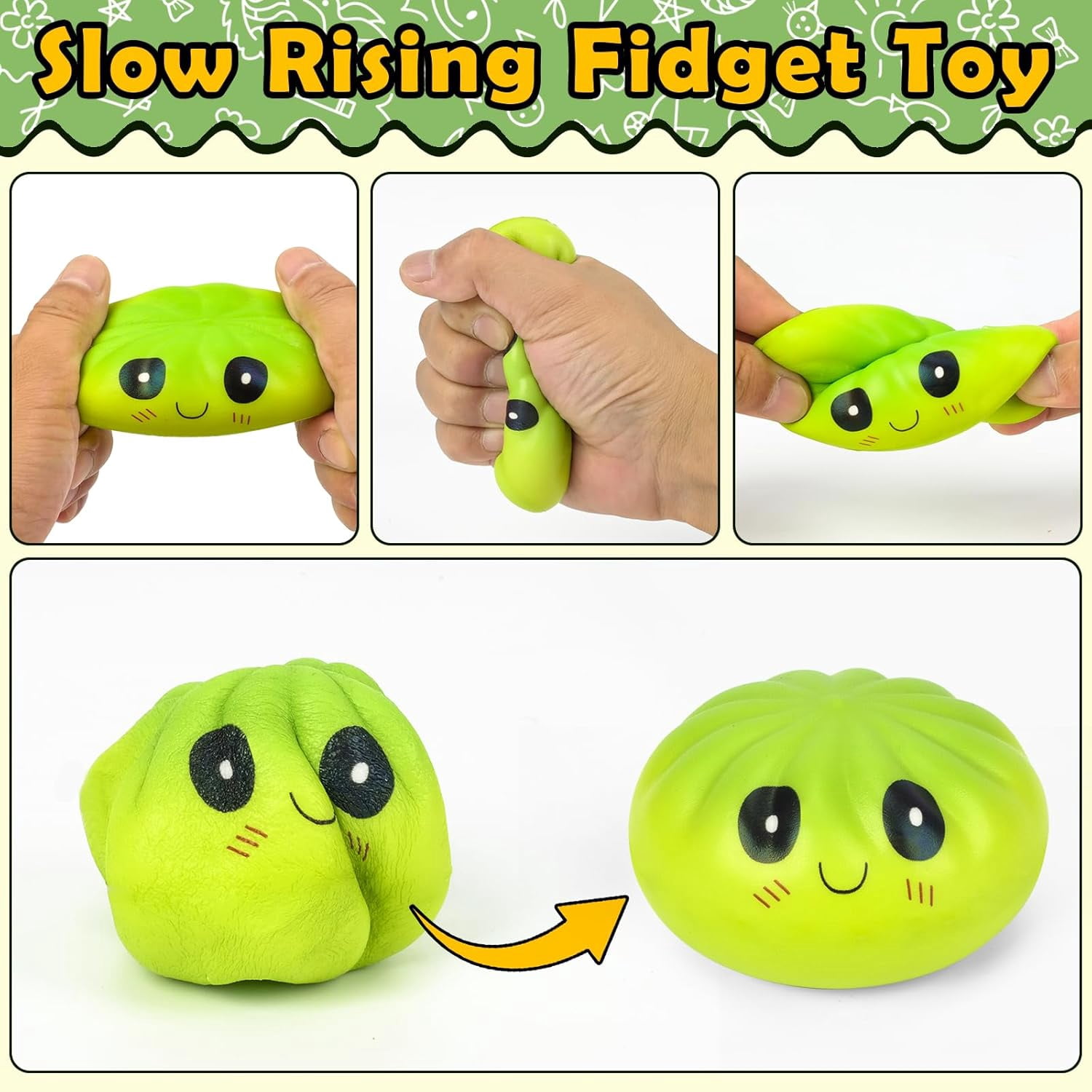 Dumpling Squishy, Practical Squeeze Dough Squishy Tool for College Dorm Desk Aesthetic and Study Break Comfort (1/6 Pcs)