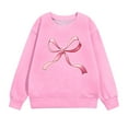 thumbnail image 7 of Miluxas Bow Sweatshirt Girls Valentine Tops Long Sleeve Crew Neck Pullover Tops Cute Love Print Casual Sweatshirts, 7 of 7