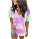 thumbnail image 1 of Tops a la moda para mujer, camiseta con estampado divertido, blusa con cuello en V de leopardo, camiseta holgada, camisetas teñidas con lazo Pompotops hkajfhjk462323, 1 of 5