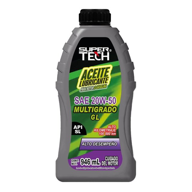 Aceite para Automovil Supertech Alto Kilometraje 20w50 de 946 ml