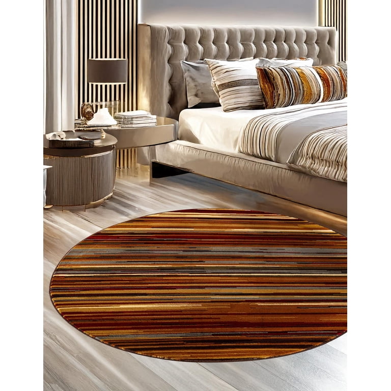 Unique Loom Barista Collection Area Rug - Icatu Design, 7'1" X 10' Rectangle, Beige/Brown