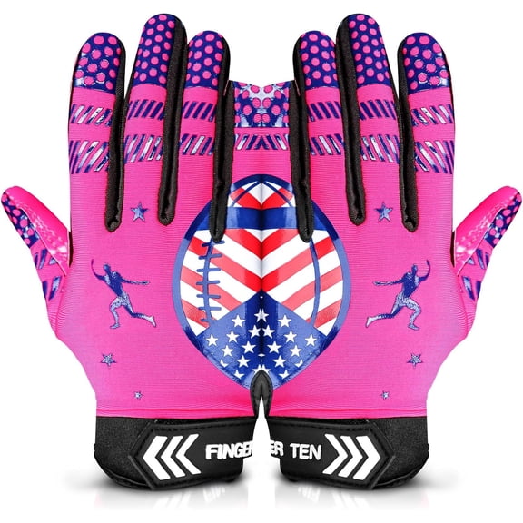 Football Receiver Gloves Youth Receiving Gloves Pro 3.0 Durable Breathable Flexible for Kids Boys Girls in Small Large Medium X-Large