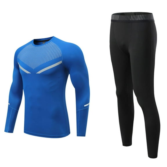 Abomasnow Men's Two Piece Athletic Sets Quick Dry High Compression Outdoor Cycling Running Suits Long Sleeve Shirts and High Waist Leggings