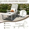 thumbnail image 6 of Costway Patio Lounge Chair Chaise Adjustable Back Weatherproof HDPE Cup Holder White, 6 of 9