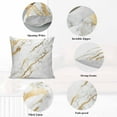 thumbnail image 5 of Decorative Throw Pillow Covers 18x18 Inch Set of 2 White Gold Marble Home Decor Pillow Cases for Couch, Modern Marble Cushion Case for Living Room Bedroom Bed Car Chair, 5 of 9
