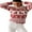 A-White, variant on Women Christmas Sweaters Long Sleeve Elk Snowflake Print Knit Tops