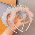 thumbnail image 3 of Diadema elegante y dulce de princesa para niña, aro para el pelo con perlas y corona bonita, accesorios para sombreros para fiesta de cumpleaños, 1 ud., 3 of 5