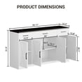 thumbnail image 2 of 4-door moderno estilo rural buffet gabinete con almacenamiento cajón y adjustable estante-perfect para kitchen dining room (blanca & negra), 2 of 9