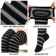 thumbnail image 4 of DOVACKA Plus Size Thigh High Socks for Women, Extra Long Knit Cotton Striped Over Knee Leg Warmers, Breathable Stretchy, Great for Halloween Costume & Cool Weather, 4 of 6
