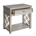 thumbnail image 3 of Home Fare Table de Chevet à Jambe avant Miroir avec Feuilles Argentées, 3 of 5