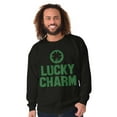 thumbnail image 5 of Saint Patricks Lucky Charm Shamrock Sweatshirt for Men or Women Brisco Brands X, 5 of 6