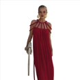 thumbnail image 1 of Vestido de Fiesta con Cuello Halter y Nudo de Cuerda para Mujer (Verano 2024) Vino Tinto Talla Única, 1 of 9