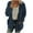 Dark Blue, variant on Viikei Women Casual Plus Size Plush Sweater Pockets Outerwear Buttons Cardigan Coat