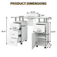 thumbnail image 2 of Manicure Table Nail Desk for Tech, Electric Dust Collector, Makeup Beauty Salon Storage with Lockable Wheels, 4 Drawers &1Cabinet, 2 of 7